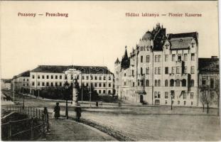 Pozsony, Pressburg, Bratislava; Hidász laktanya / Pionier Kaserne / K.u.k. military barracks