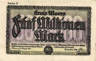 Német Birodalom/Weimari Köztársaság/Moers,Kreis 1923.8.1. 5000.000M T:II