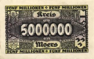 Német Birodalom/Weimari Köztársaság/Moers,Kreis 1923.8.1. 5000.000M T:II