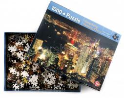 Hong Kong városképet (kikötő) ábrázoló, 1000 db-os puzzle, eredeti dobozában