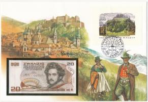 Ausztria 1986. 20Sch felbélyegzett borítékban, bélyegzéssel T:I  Ausztria 1986. 20 Schilling in envelope with stamp and cancellation C:UNC