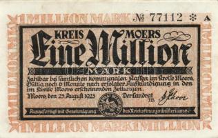 Német Birodalom/Weimari Köztársaság/Moers, Kreis 1923.8.25. 1000.000M T:II+