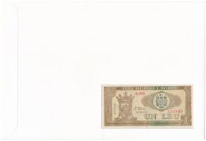 Moldova 1992. 1L felbélyegzett borítékban, bélyegzéssel T:I Moldova 1992. 1 Leu in envelope with sta...