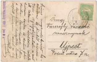 1911 Budapest XVI. Rákosszentmihály, Kossuth Lajos utca, lóvasút / horse-drawn tram (r)