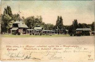 1901 Budapest XIII. Margitsziget, Fedett sétány és Neptun csónakázóegyleti ház. Mezei Antalné kiadása (r)