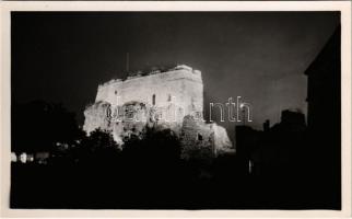 Léva, Levice; kivilágított vár este / castle illuminated at night. Foto-Atelier Hajdú photo (non PC)