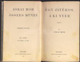 1904 Jókai Mór regényei sorozatból: "Egy játékos, a ki nyer" című könyv a Révai Testvérek kiadásában, Budapest