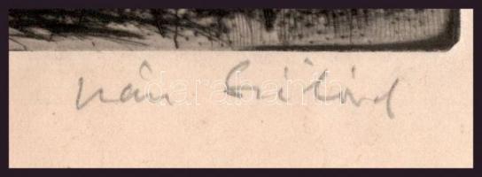 Iván Szilárd (1912-1988): Vízparti táj. Rézkarc, papír. Jelzett, a lap kissé foltos, 29,5x19,5 cm