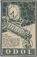 cca 1920-1940 Az olső gondja legyen Odol, fogkrém reklám nyomtatvány, papírok kartonokra kasírozva, 17x11 cm