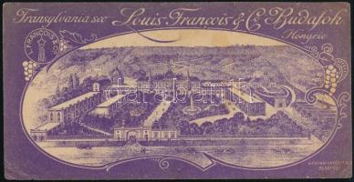 Louis Francois & Co. Budafok számolócédula, rajta a gyár látképével