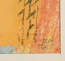 Tari Gábor (1960-): Kompozíció. Xerox, papír. Jelzett. Számozott: 1/1. Üvegezett alumínium keretben....