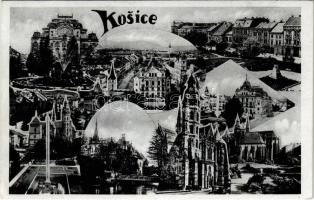 1938 Kassa, Kosice; mozaiklap / multi-view postcard