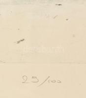 Kiss Péter (1957-): Foglyok. Színes rézkarc, papír, jelzett, számozott (29/100), üvegezett fa keretb...