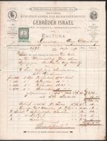 1879 Bécs, Gebrüder Israel Wien & Dresden malomkőgyár díszes, fejléces számlája, kitöltve, 5 kr ...
