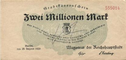 Német Birodalom/Weimari Köztársaság/Berlin/Magistrat der Reichshauptstadt 1923. 2000.000M (3x) variánsokkal T:II