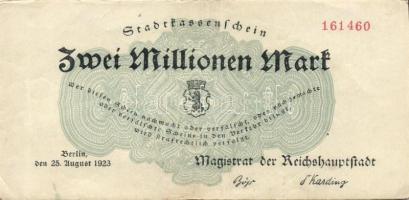 Német Birodalom/Weimari Köztársaság/Berlin/Magistrat der Reichshauptstadt 1923. 2000.000M (3x) variá...