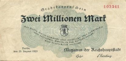 Német Birodalom/Weimari Köztársaság/Berlin/Magistrat der Reichshauptstadt 1923. 2000.000M (5x) variá...