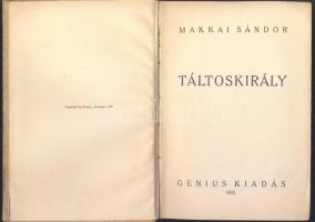 1935 Makkai Sándor: "Táltoskirály" című plüssborítóval ellátott Genius kiadású könyve