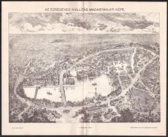 Az Ezredéves kiállítás, 4 db illusztrált melléklet a Pallas Nagy Lexikonából (a "Millennium&quo...