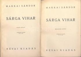 1934 Makkai Sándor: "Sárga vihar" című plüssborítóval ellátott Révai kiadású I-II. kötete