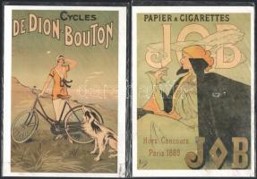 4 db régi francia plakátról készült modern reprint (Citroen, Job, Thé Lombart, Cycles de Dion-Bouton...