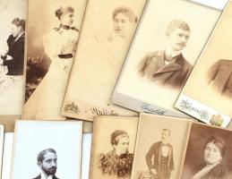 cca 1880-1900 Az Antal család fotói, 12 db keményhátú portré, vegyes méretben