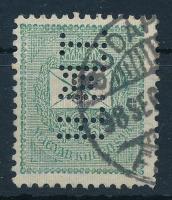 Feketeszámú krajcáros bélyeg H.M.T. perfinnel