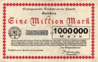 Német Birodalom/Weimari Köztársaság/Neustadt an der Haardt 1923.8.8. 1000.000M T:II-