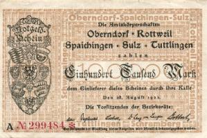 Német Birodalom/Weimari Köztársaság/Oberndorf, Rottweil, Spaichingen, Sulz, Tuttlingen 1923.8.28. 100.000M T:II