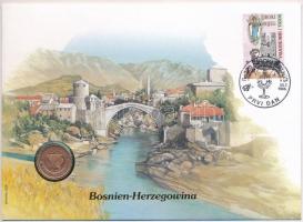 Bosznia-Hercegovina 1998. 10f felbélyegzett borítékban, bélyegzéssel, német nyelvű tájékoztatóval T:1 Bosnia-Herzegovina 1998. 10 Feninga in envelope with stamp, cancellation and a prospectus in german C:UNC