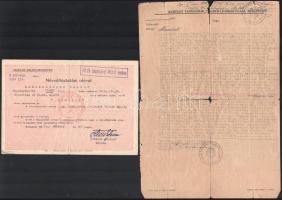 1934-1952 4 db okmány (születési anyakönyv kivonat, névváltoztatási okirat, stb.)