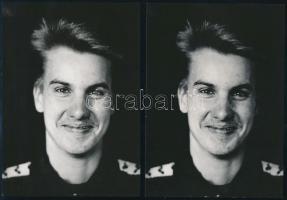 Czene Attila (1974- ) olimpiai bajnok úszó 2 db aláírt fotója, 18x13 cm