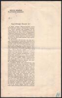 1917 Magyar Állatorvos Egyesület előterjesztése hat oldal