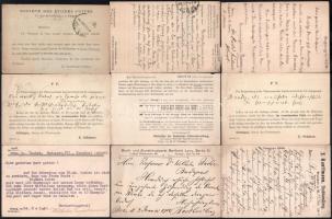 cca 1910 14 darab W, Bacher professzornak szóló levelezőlap