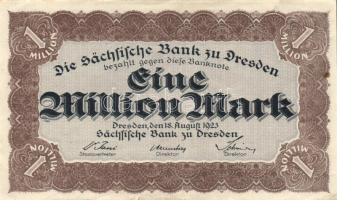 Német Birodalom/Weimari Köztársaság/Dresden/Sächsische Bank 1923.8.18. 1000.000M T:II+