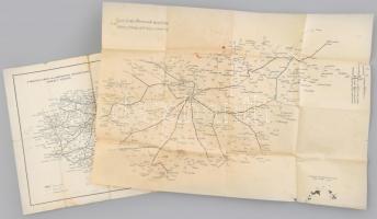 2 db térkép: M kir. Államvasutak és MÁVAUT térkép valamint 1940 vasúttérkép