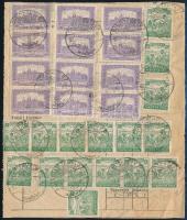 1923 Sommás feladólap 4 levélről 9.200K bérmentesítéssel / Dispatch note of 4 insured covers PINCZEHELY - Budapest