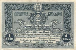 Német Birodalom/Weimari Köztársaság/Hannover, Landesbank 1923.8.9. 1000.000M T:II-