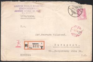 1936 Ankara a Magyar Királyi Követség levele Budapestre