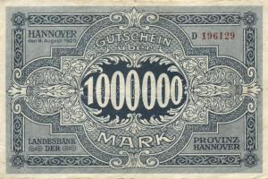 Német Birodalom/Weimari Köztársaság/Hannover, Landesbank 1923.8.9. 1000.000M T:II-