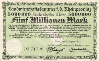 Német Birodalom/Weimari Köztársaság/Bonn/Landwirtschaftskammer 1923.8.20. 5000.000 T:I