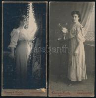 2 db kabinetfotó: hölgyek, Székelyudvarhely. F. Ferentzy és Kovács műterme
