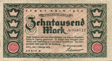 Német Birodalom/Weimari Köztársaság/Köln 1923.2.1. 10.000M T:II