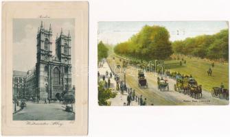 8 db RÉGI angol város képeslap vegyes minőségben, sok London / 8 pre-1945 British town-view postcard...