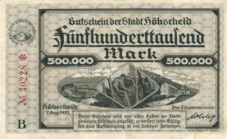 Német Birodalom/Weimari Köztársaság/Höhscheid 1923.8.7. 500.000M T:II-