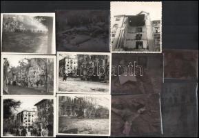 1956 Látványos fotó tétel a forradalom napjaiban szétlőtt Budapestről: romos épületek, szovjet harcj...