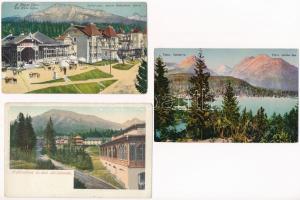 Tátra, Magas-Tátra, Vysoké Tatry; - 10 db régi képeslap (3 Feitzinger Ede) / 10 pre-1945 postcards