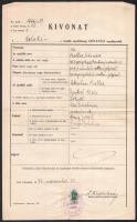 1939 Születési anyakönyvi kivonat, Singer Leó aláírásával