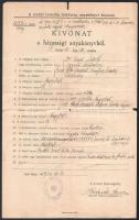 1939 Makó, házassági anyakönyvi kivonat, makói ker. főrabbi aláírásával