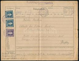 1918 Táviraton 3 db Feldpost bélyeg / Telegram EP SABAC
